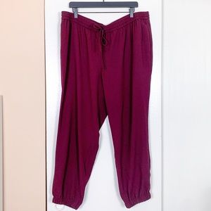Express Maroon Drawstring Joggers